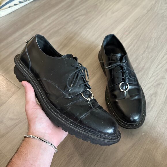 Neil Barrett Pierced derby shoes Size 44 Color Black Silver - Picture 1 of 6